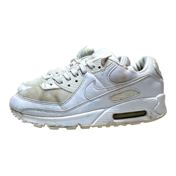 Women’s Nike Air Max 90 Triple White Sneakers - Picture 2 of 8